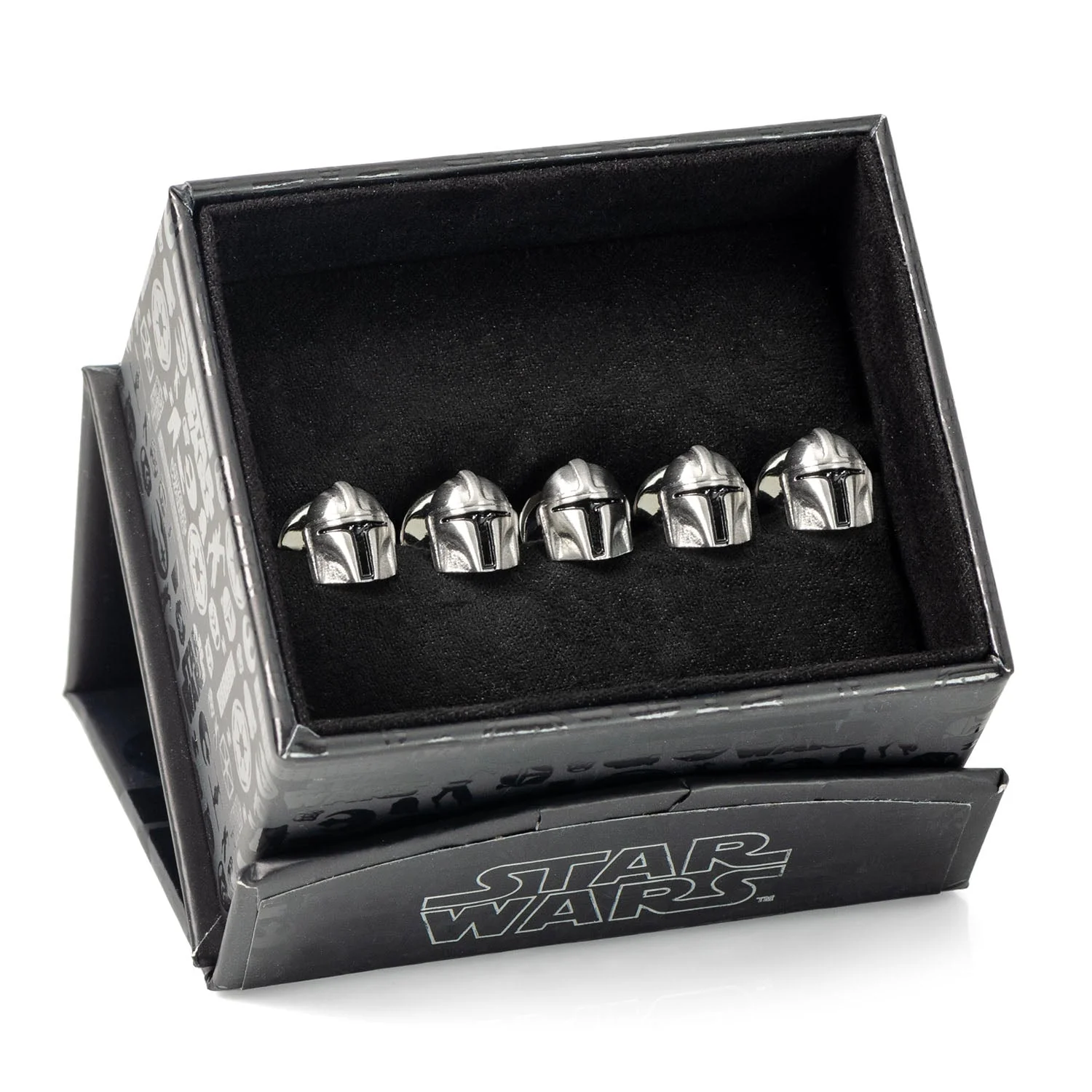 The Mandalorian 3D Helmet Stud Earrings Mythosaur Backing - Image 5