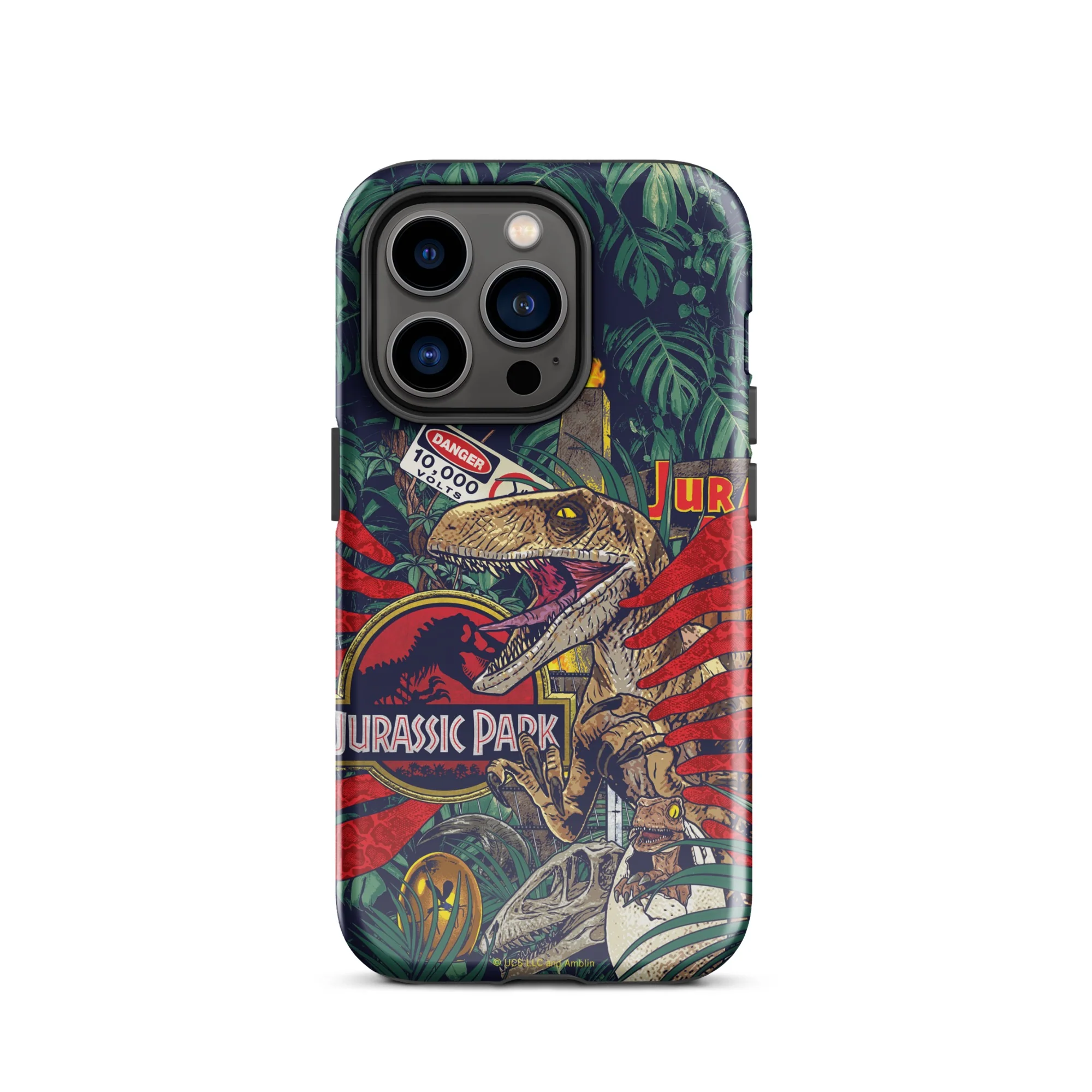 Jurassic Park Jungle Collage iPhone Tough Phone Case - Image 12