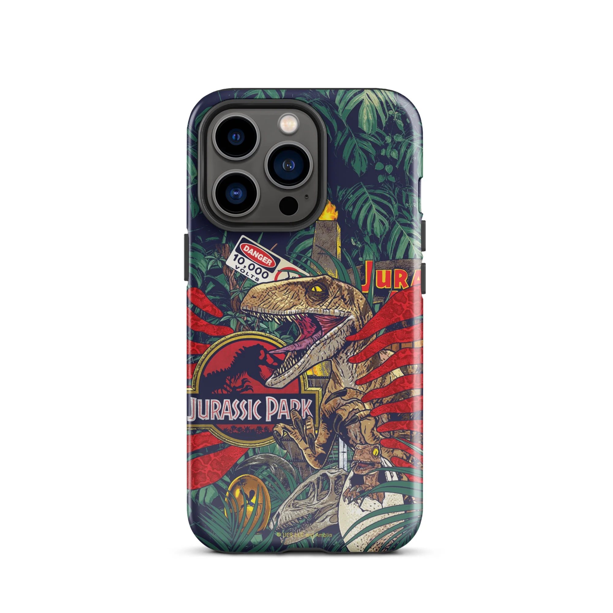 Jurassic Park Jungle Collage iPhone Tough Phone Case - Image 16