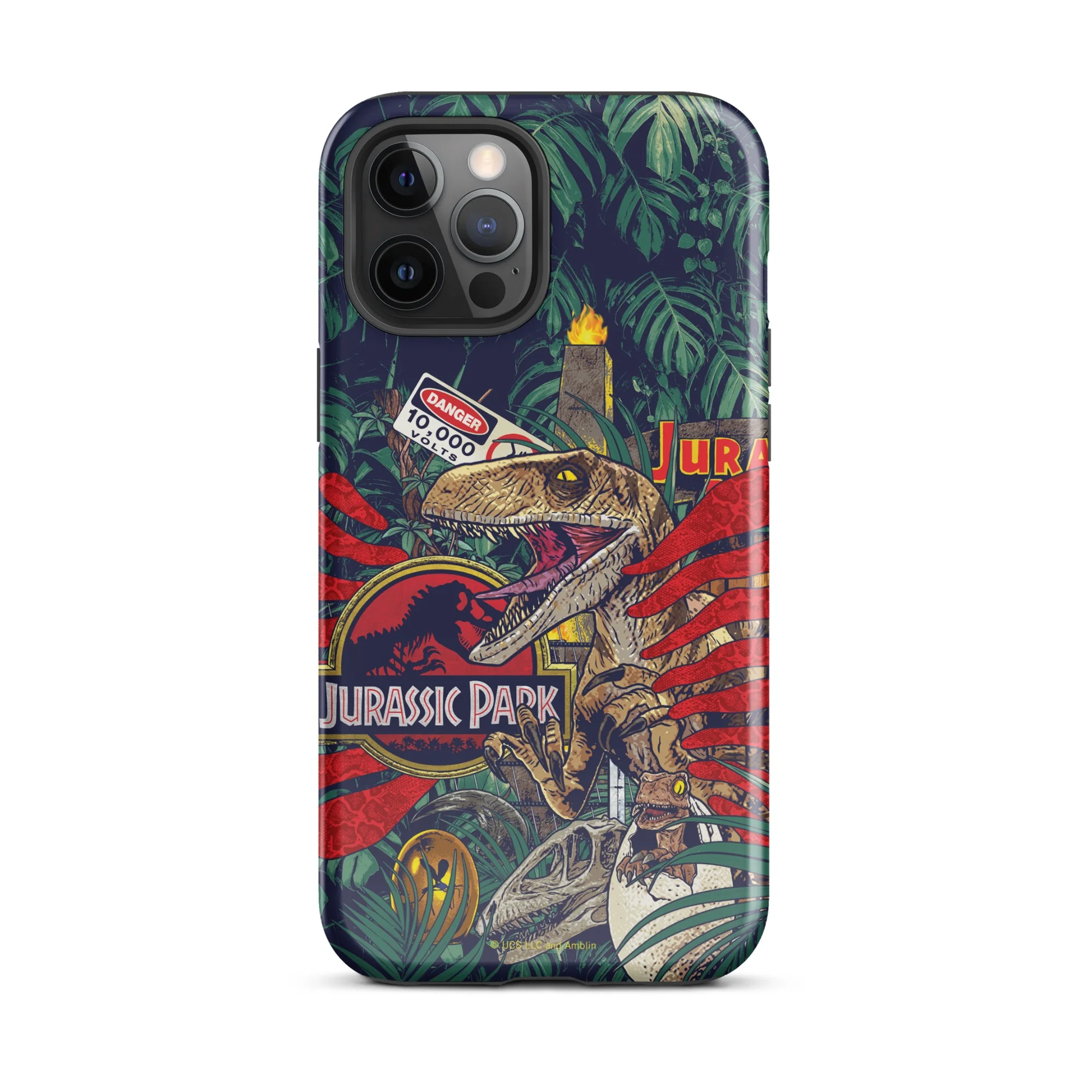 Jurassic Park Jungle Collage iPhone Tough Phone Case - Image 19