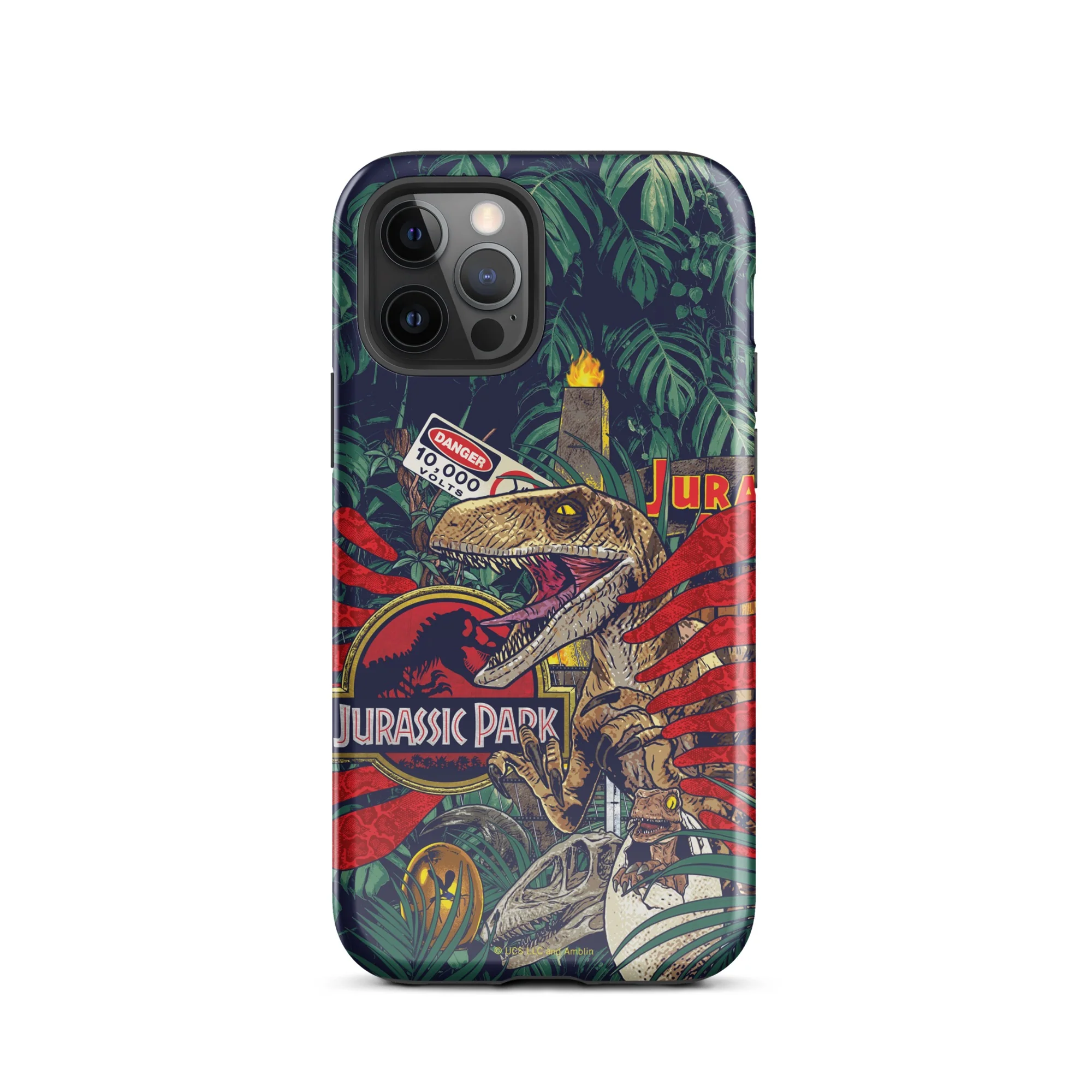 Jurassic Park Jungle Collage iPhone Tough Phone Case - Image 20