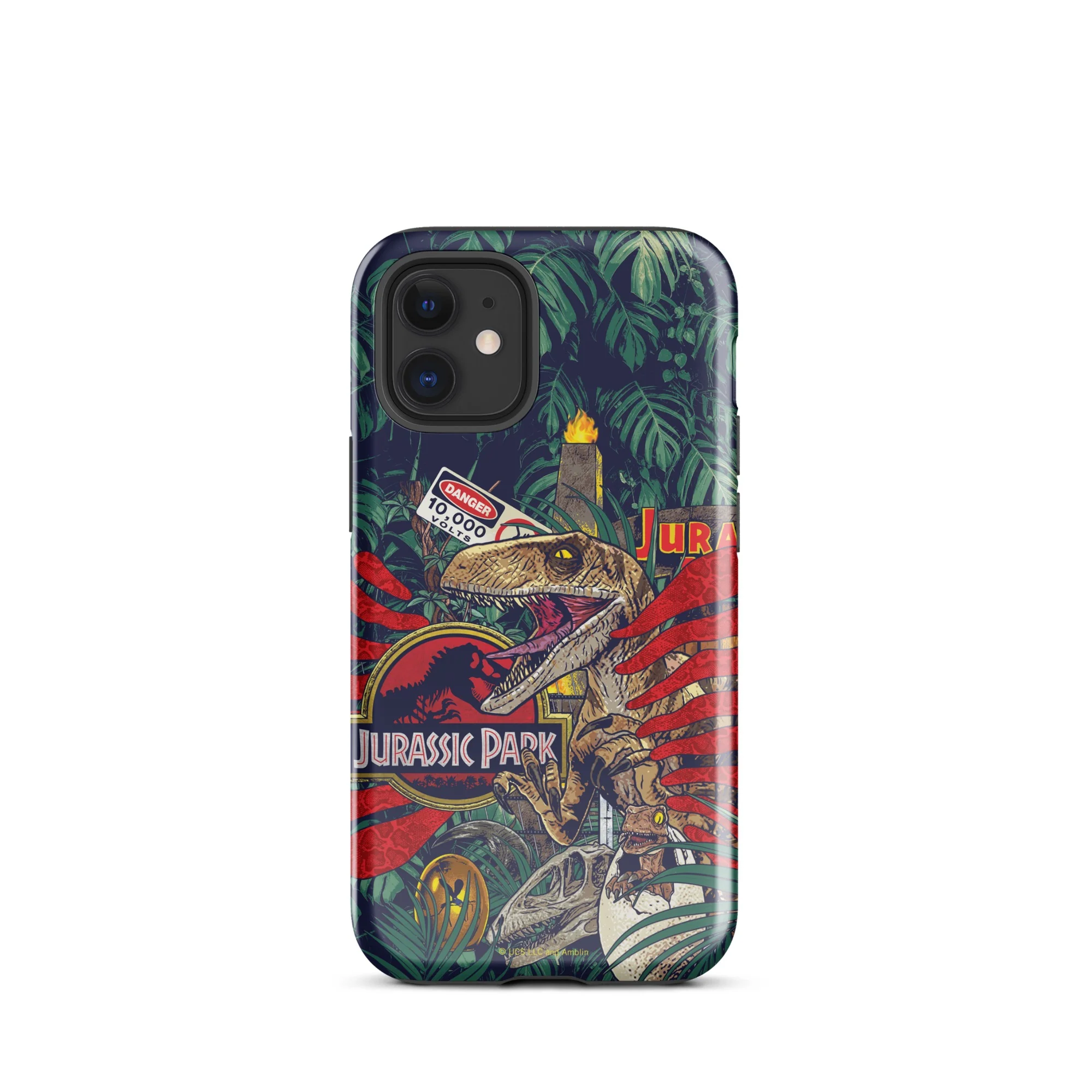 Jurassic Park Jungle Collage iPhone Tough Phone Case - Image 21