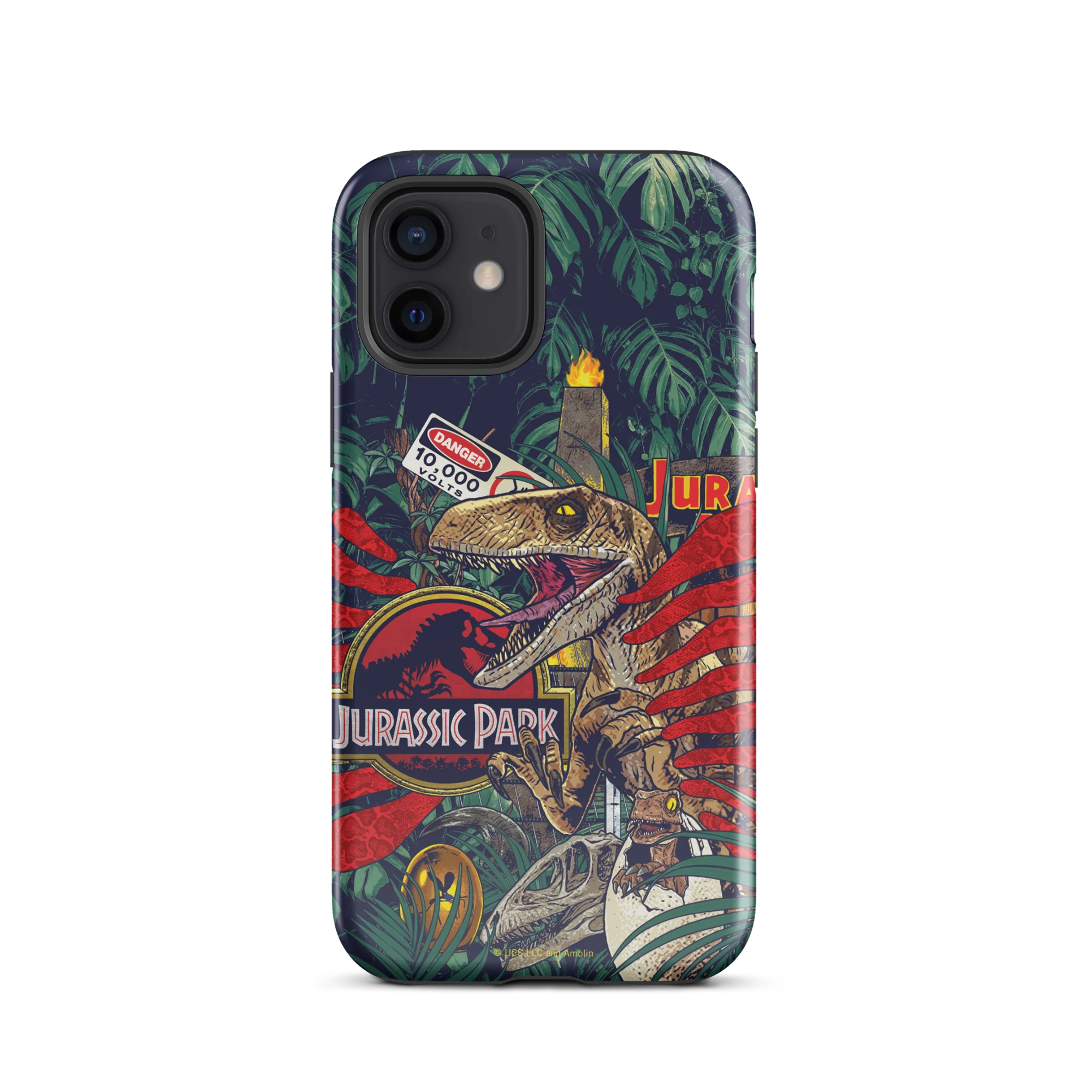 Jurassic Park Jungle Collage iPhone Tough Phone Case - Image 22