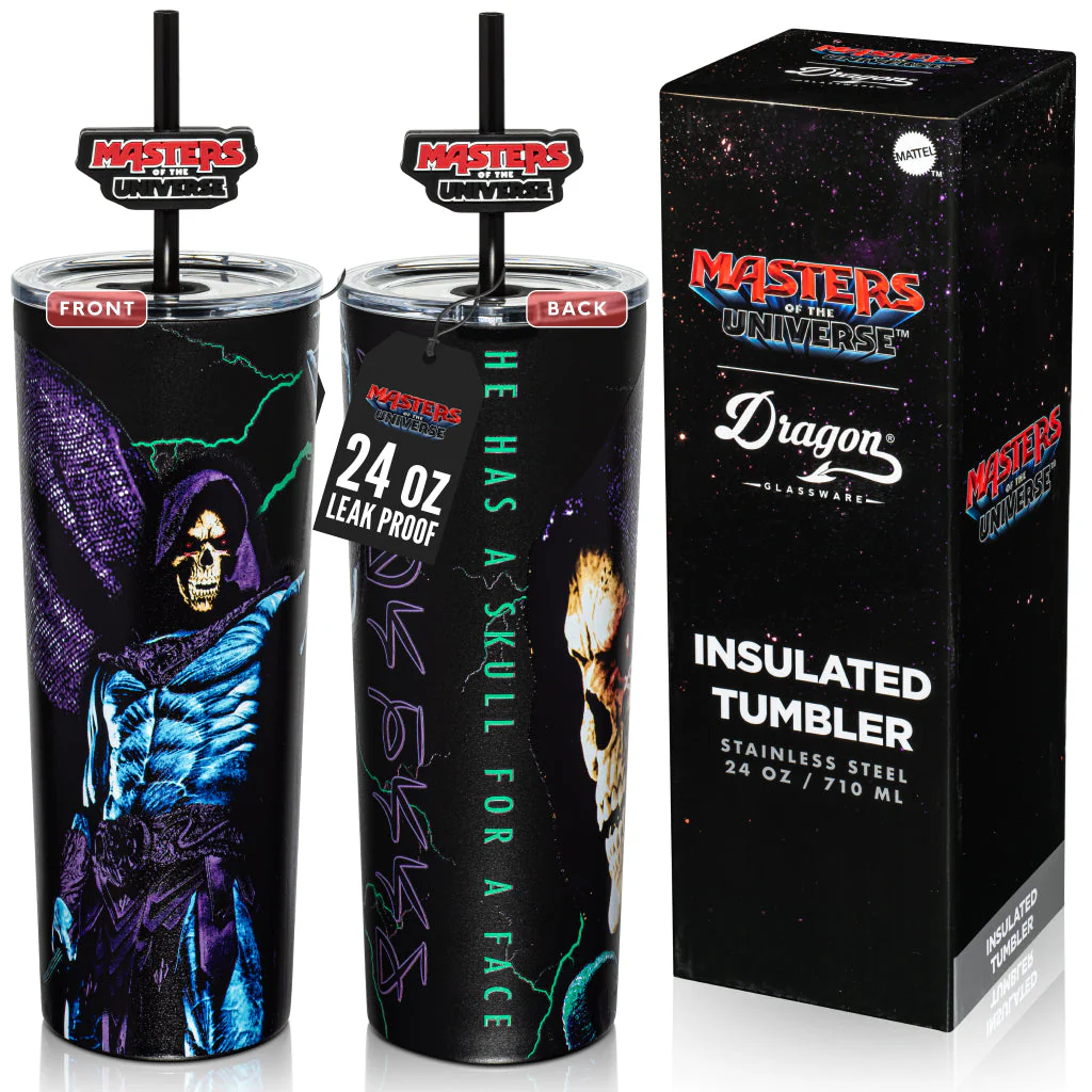 Masters of the Universe x Dragon Glassware Skeletor Tumbler - Image 9