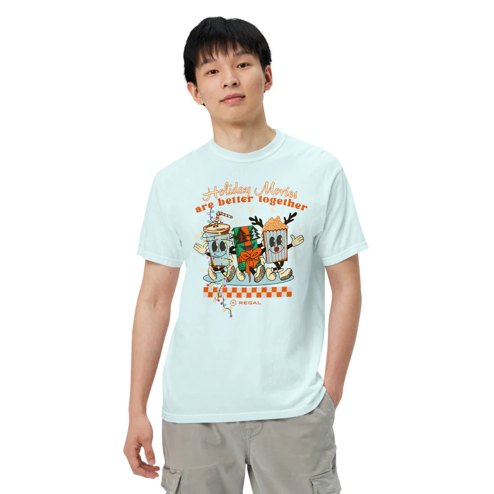 Regal Cinemas Holiday Movies Comfort Colors T-Shirt - Image 3