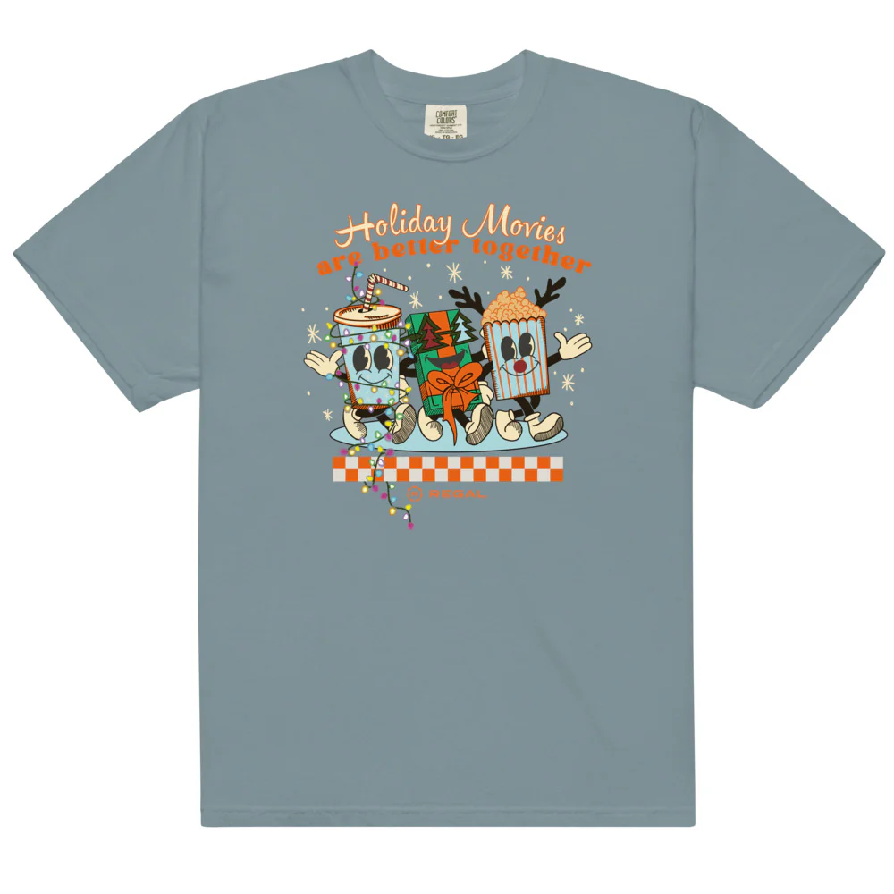 Regal Cinemas Holiday Movies Comfort Colors T-Shirt - Image 4