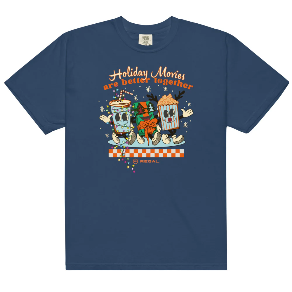 Regal Cinemas Holiday Movies Comfort Colors T-Shirt - Image 5