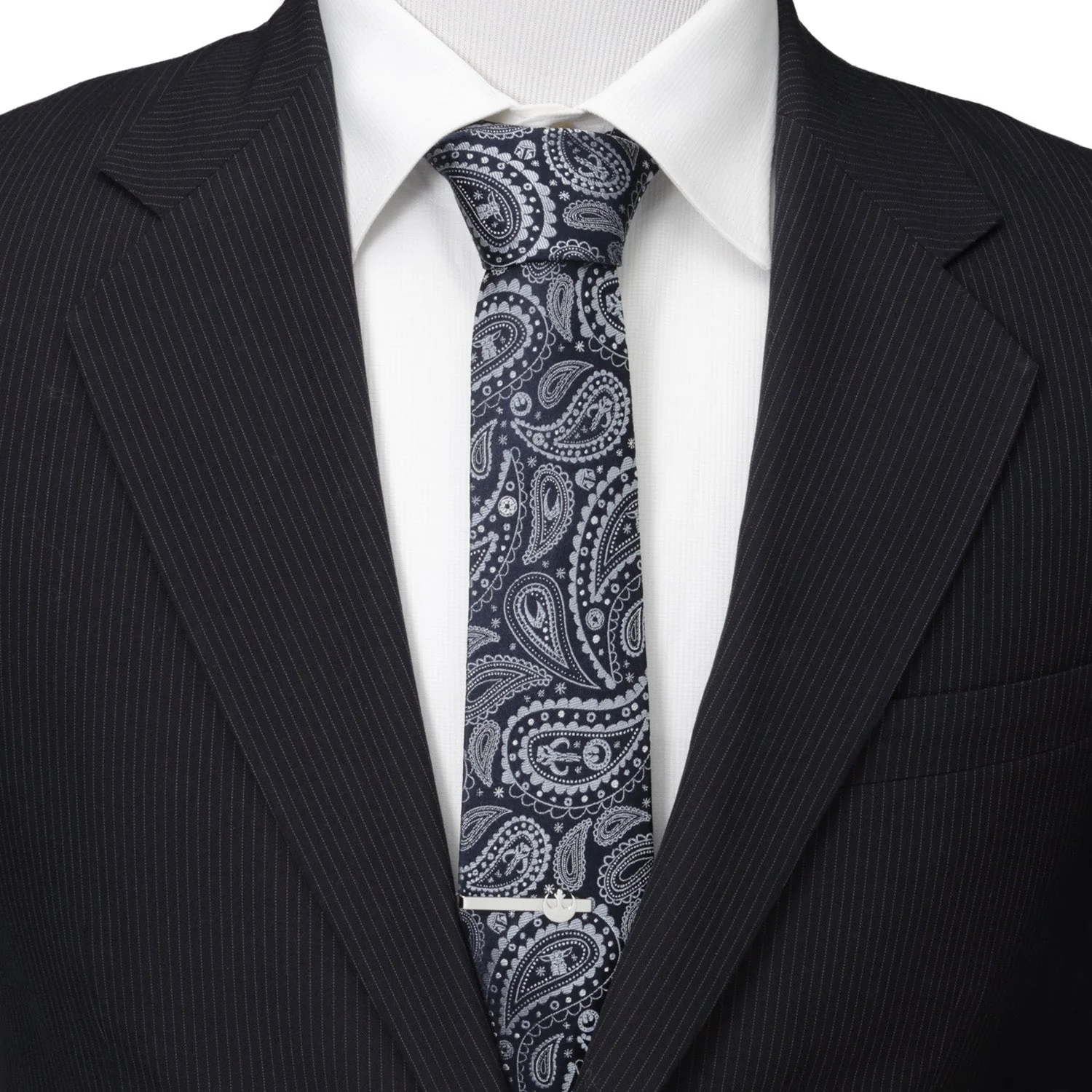 Star Wars The Mandalorian Grogu Blue Paisley Necktie - Image 2