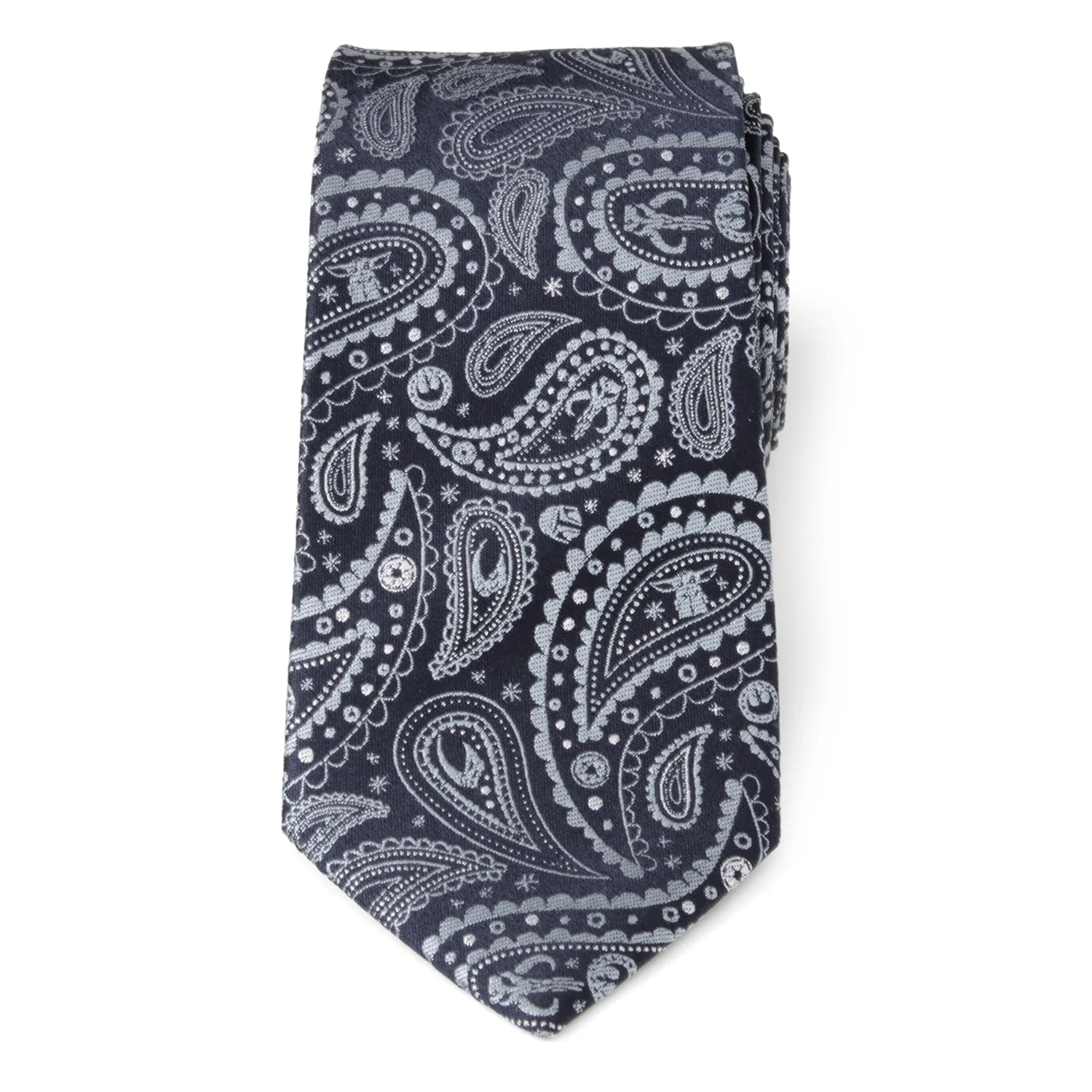 Star Wars The Mandalorian Grogu Blue Paisley Necktie - Image 3