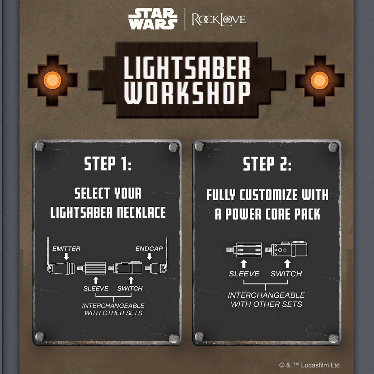 Star Wars x RockLove Elemental Nature Lightsaber Necklace - Image 4