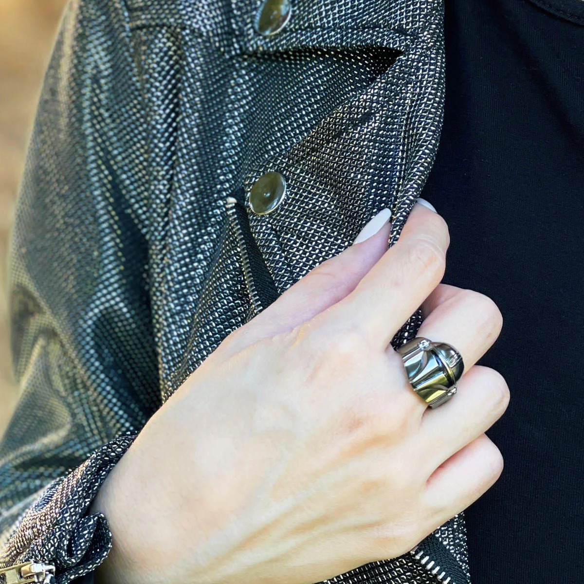 Star Wars x RockLove The Mandalorian Helmet Sterling Silver Ring - Image 5