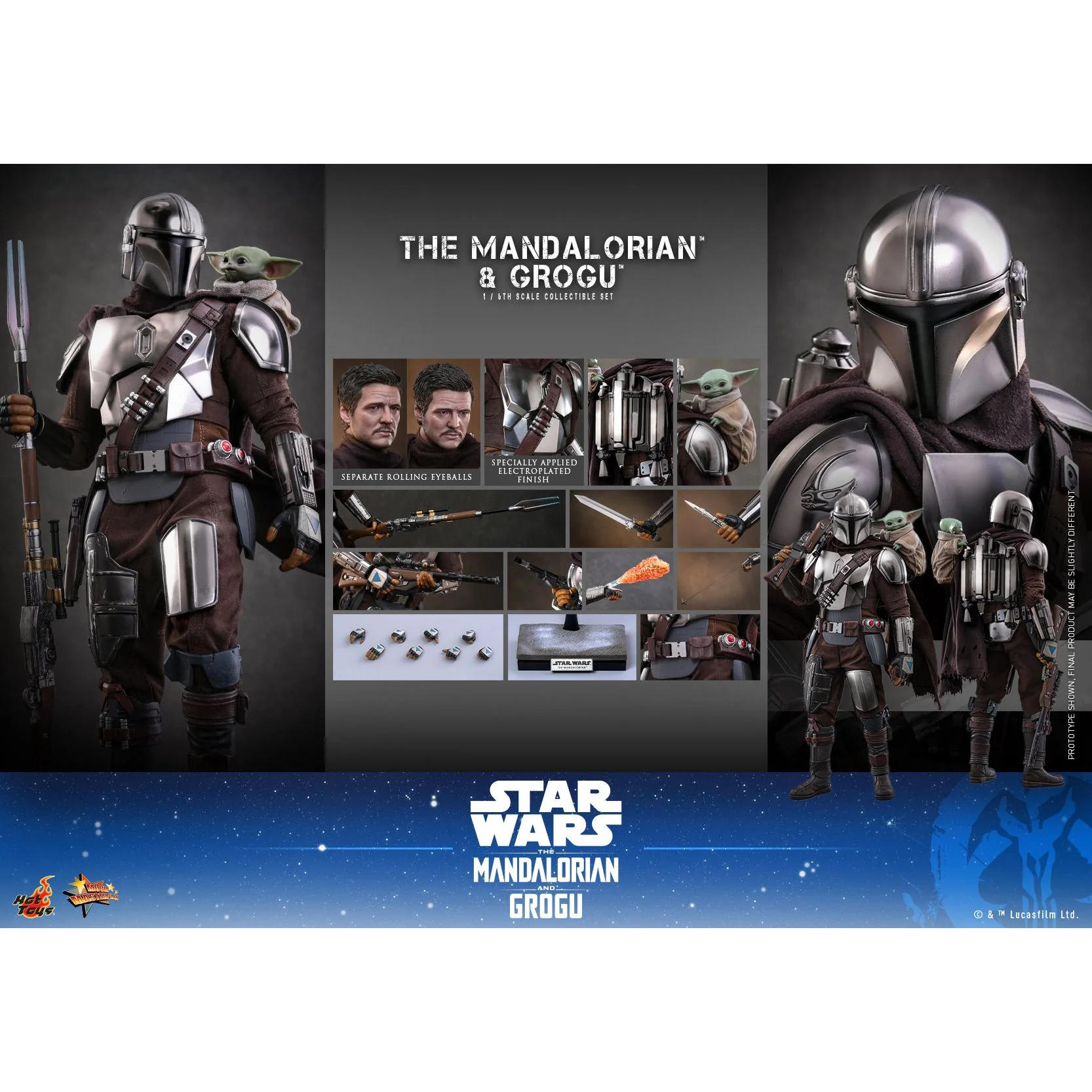 The Mandalorian The Mandalorian & Grogu 1/6th Scale Figure Set - Image 7