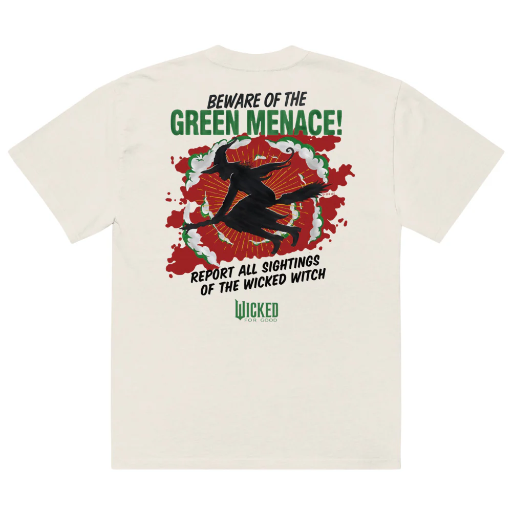 Wicked: For Good The Green Menace Oversized Faded T-Shirt - Image 2