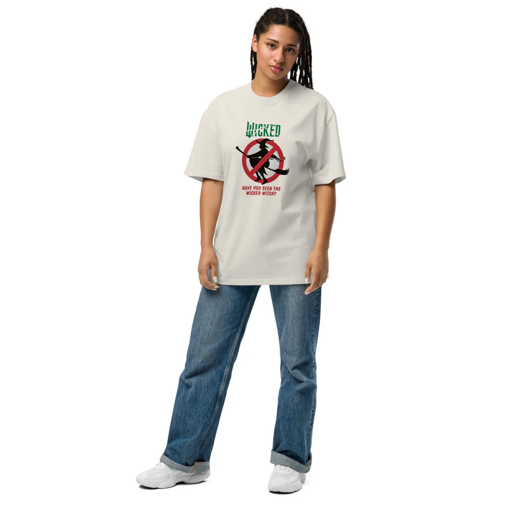 Wicked: For Good The Green Menace Oversized Faded T-Shirt - Image 3